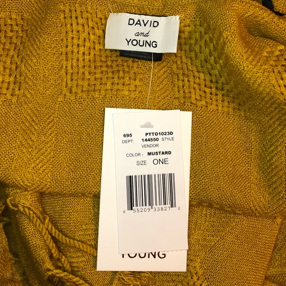 David And Young Mustard Poncho Style Cardigan NWT - Picture 3 of 4